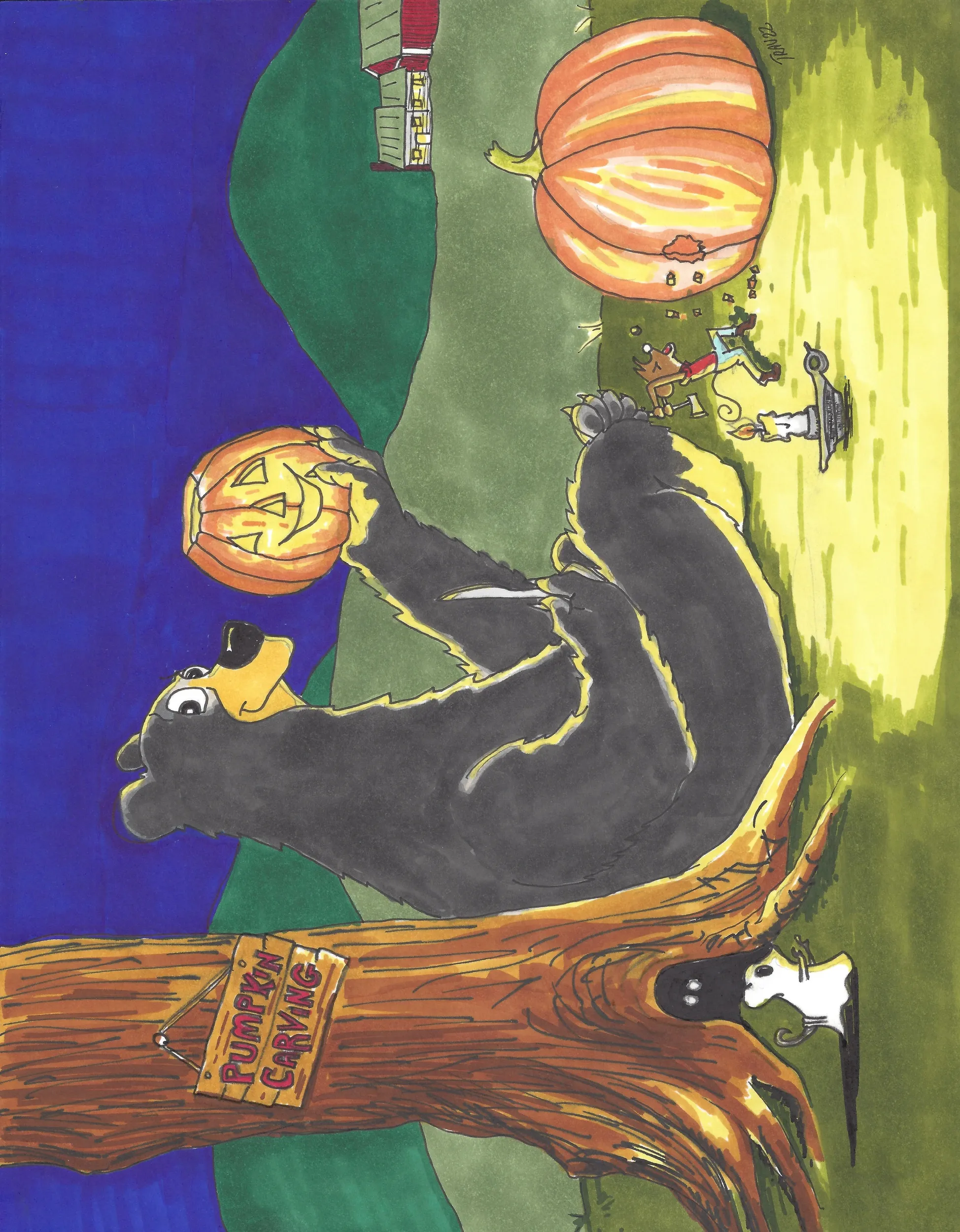 Bear and Jack O'Lantern