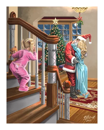 Mommy Kissing Santa Clause